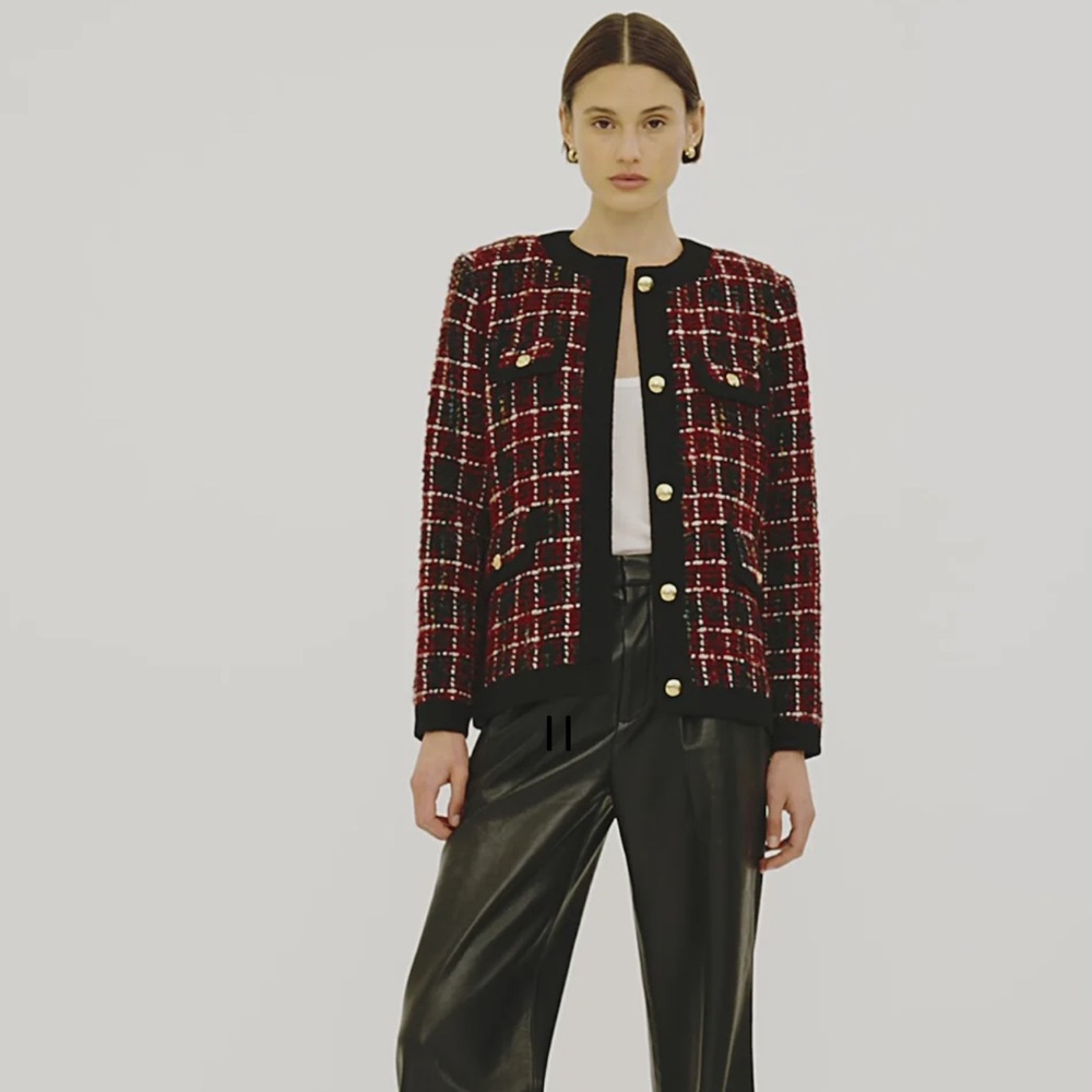 Cherry Plaid Lydia Jacket